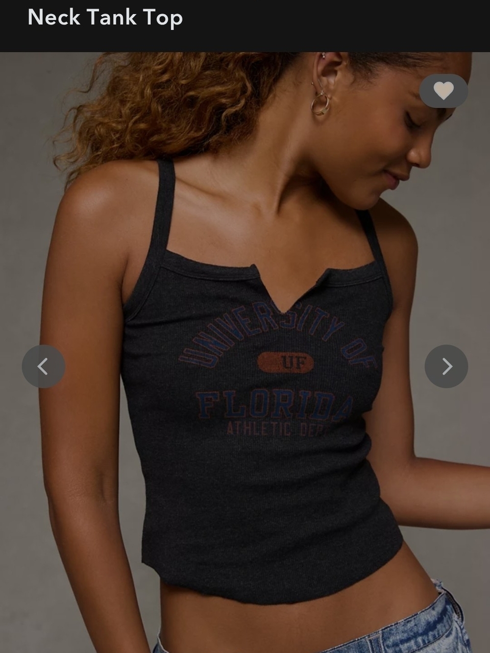 American Eagle Outfitters Black Ribbed V-Notch Tank Top with Graphic